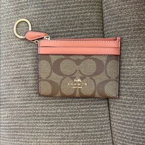 Coach Tan and Pink Card Holder